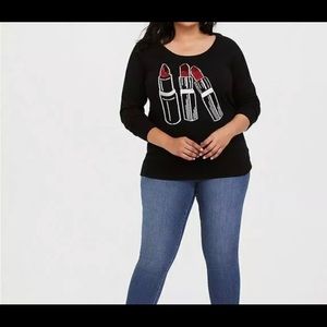 Torrid lipstick smooch sweater 3x
